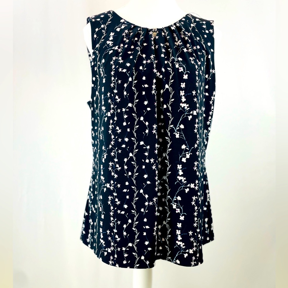 Ivanka Trump Floral Sleeveless Blouse, Large